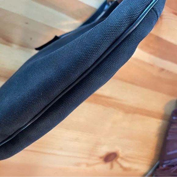 Gucci Half Moon Vintage Black Canvas Shoulder Bag GUC - Picture 7 of 11